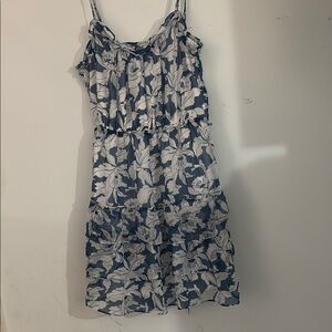 Floral Blue and White Women's Dress size 2